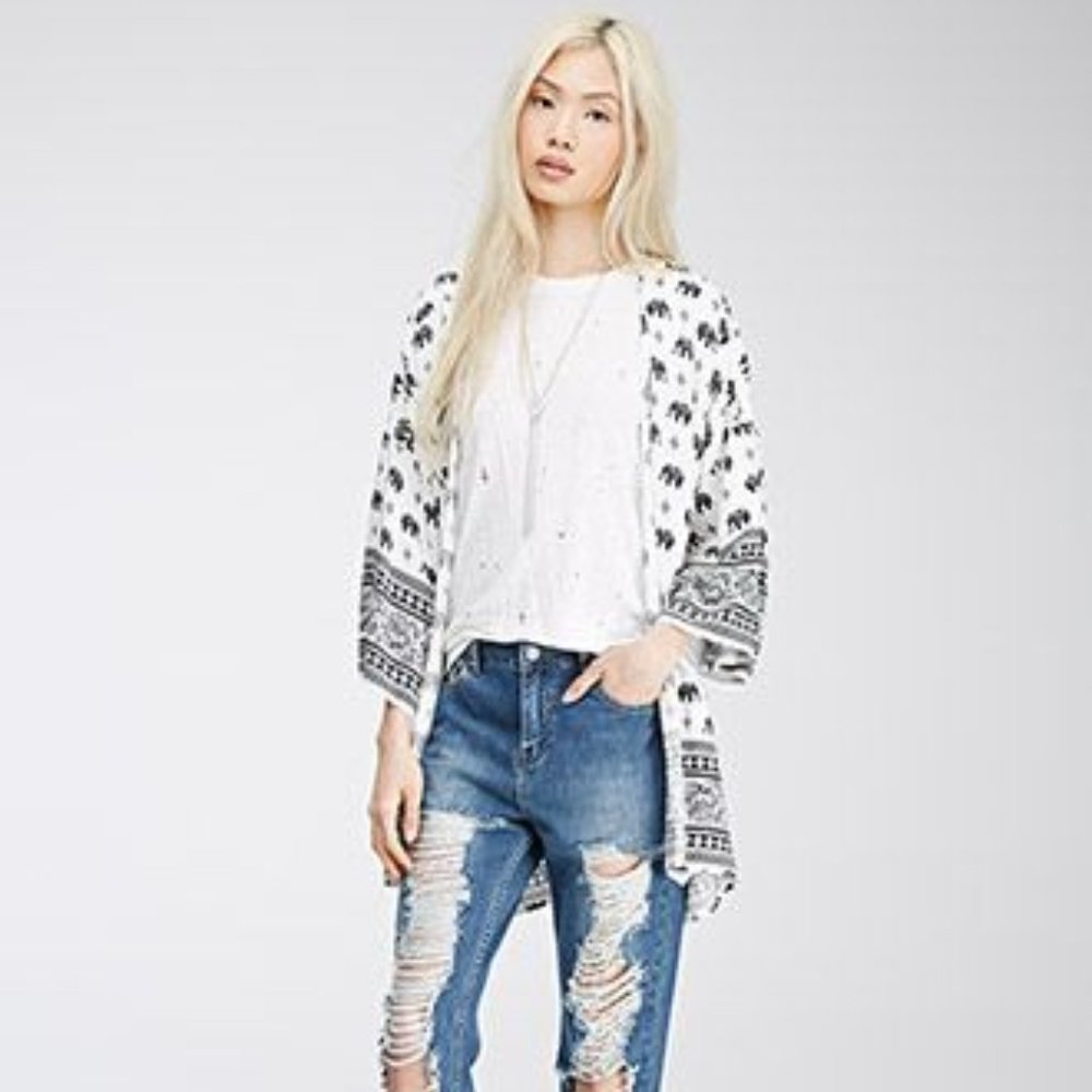 Forever 21 Elephant Print Kimono
